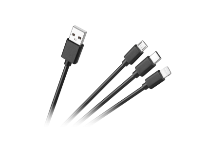 Nabíjací kábel 3v1 USB-A / micro USB / USB-C / Lightning 1,2 m L-KPO3945