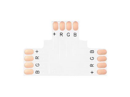 RGB LED konektor T-typ 10mm pre pásiky