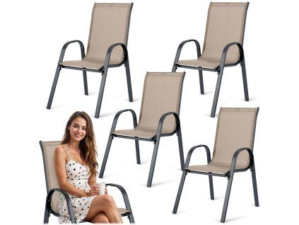 Textilné záhradné stoličky Sofotel SO-980 sada 4 ks