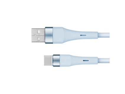 USB-A na USB-C kábel 1 m silikónový modrý Krüger&Matz Basic L-KM1268-1BL