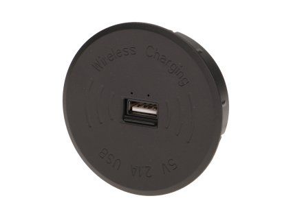 Bezdrôtová USB nabíjačka, čierna