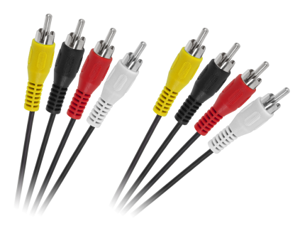 Prepojovací kábel RCA 4x - RCA 4x, 1,8m