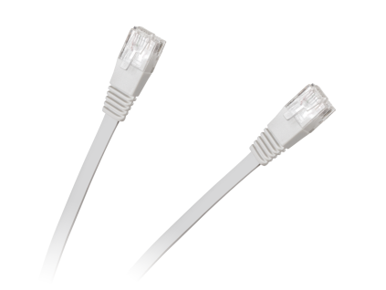 Internetový kábel 5m plug-to-plug CCA biely cat.6e