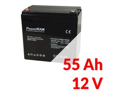 PM 12550 - Akumulátor PowerMAX 55Ah 12V - MaxBat