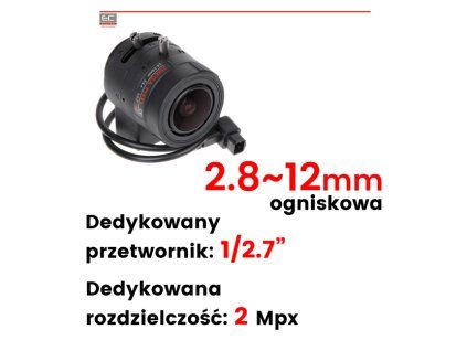 20CS27-2812/DC - Objektív ZOOM IR MEGA-PIXEL 2.8...12mm - LENEX