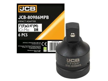 JCB Rázový adaptér Cr-Mo 1'' (F) x 3/4'' (M) ŠTVORCOVÝ