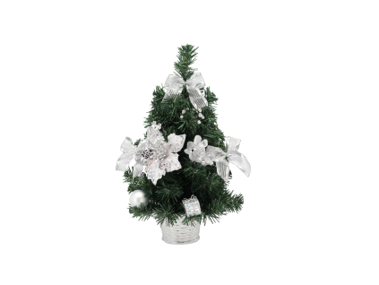 VIANOČNÝ STROMČEK 40 CM STRIEBORNÝ *2248