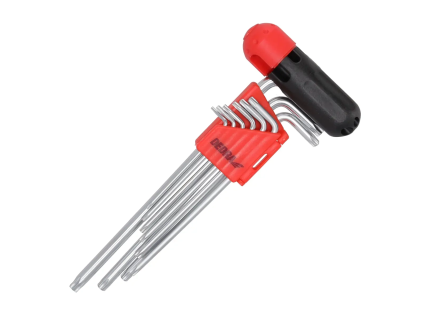 Sada TORX kľúčov DEDRA 0654, CrV, 9 ks