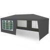 Záhradný pavilón 4 steny 3 x 6m sivý Plonos