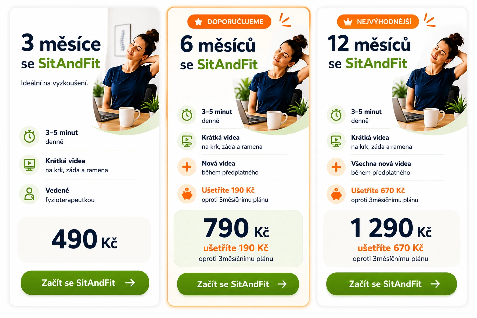 SitAndFit – vyberte si délku předplatného