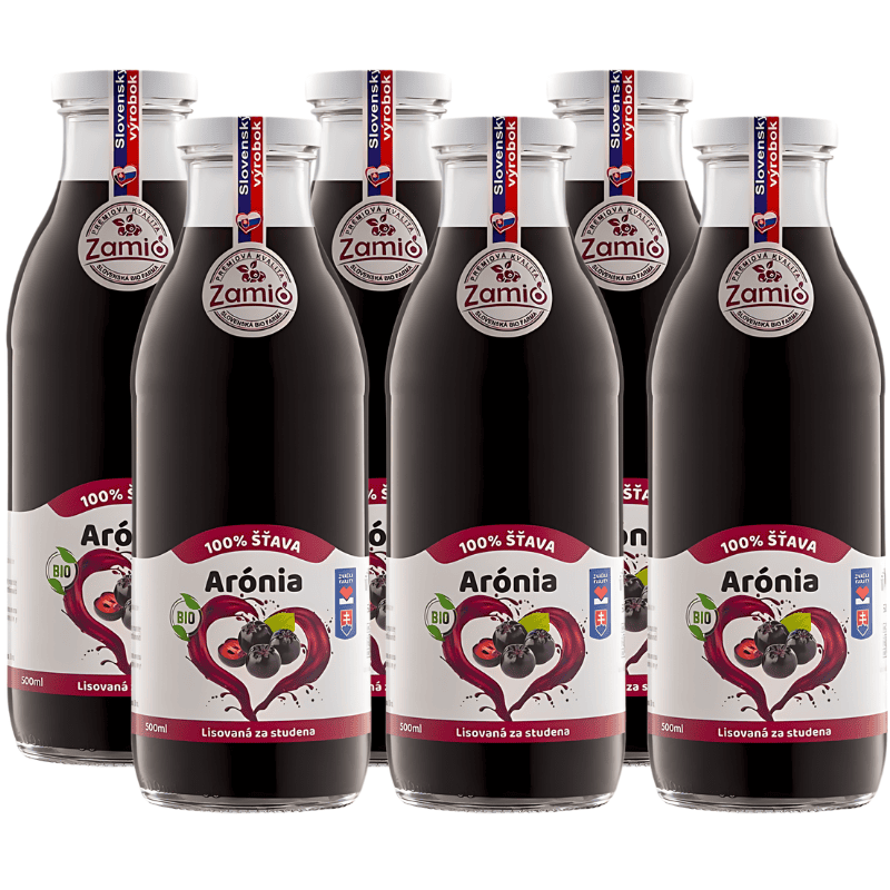 Detox kúra: Bio Arónia 100% šťava 500ml x 6ks | ZAMIO