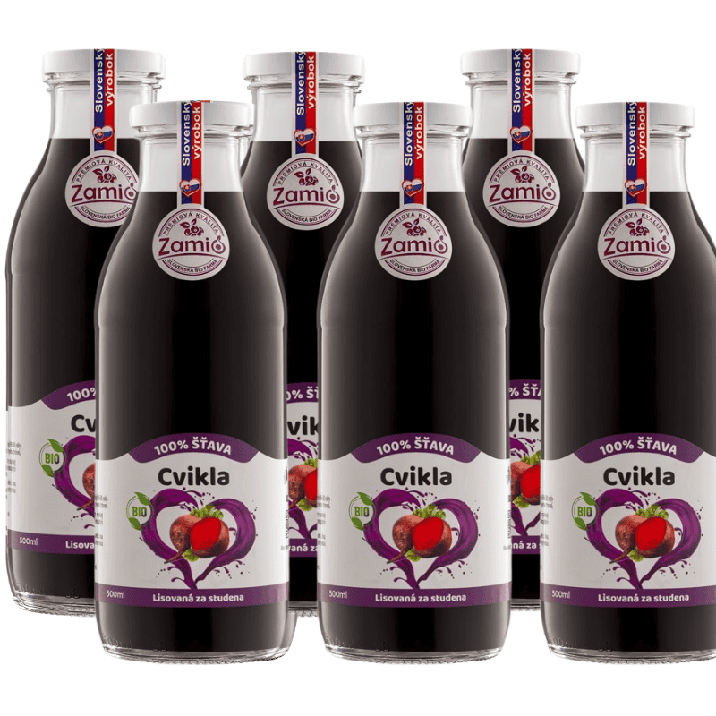 Detox kúra: Bio Cvikla 100% šťava 500ml x 6ks | ZAMIO