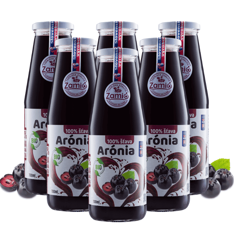 Detox Max kúra: Bio Arónia 100% šťava 700ml x 6ks  | ZAMIO