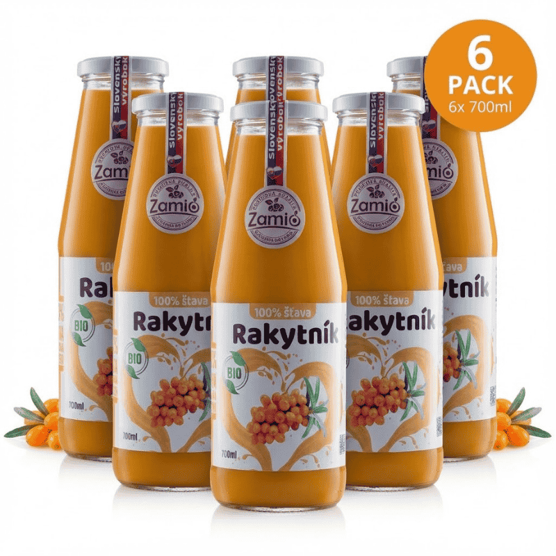 Detox Max kúra: BIO Rakytnik 100% šťava 700ml x 6ks | ZAMIO