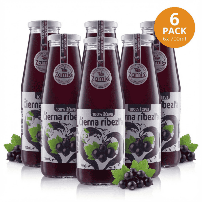 Detox Max kúra: BIO Ríbezľa Čierna 100% šťava 700ml x 6ks | ZAMIO