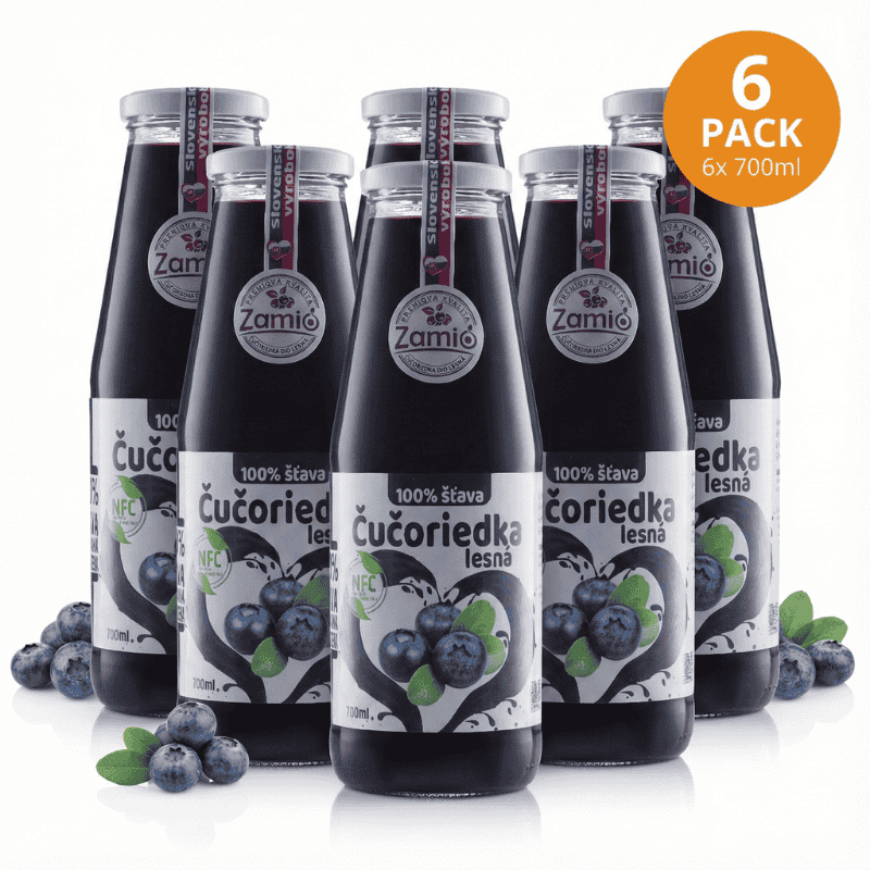 Detox Max kúra: Čučoriedka 100% šťava 700ml x 6ks | ZAMIO