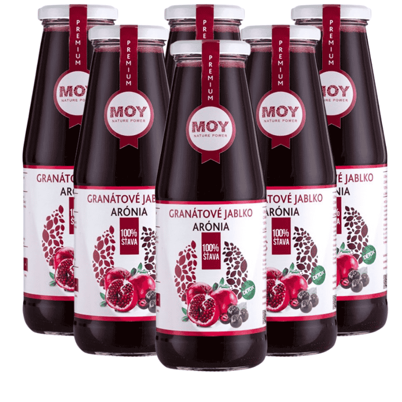 Detox Max kúra: Granátové Jablko & Arónia 100% šťava 700ml x 6ks | MOY ZAMIO