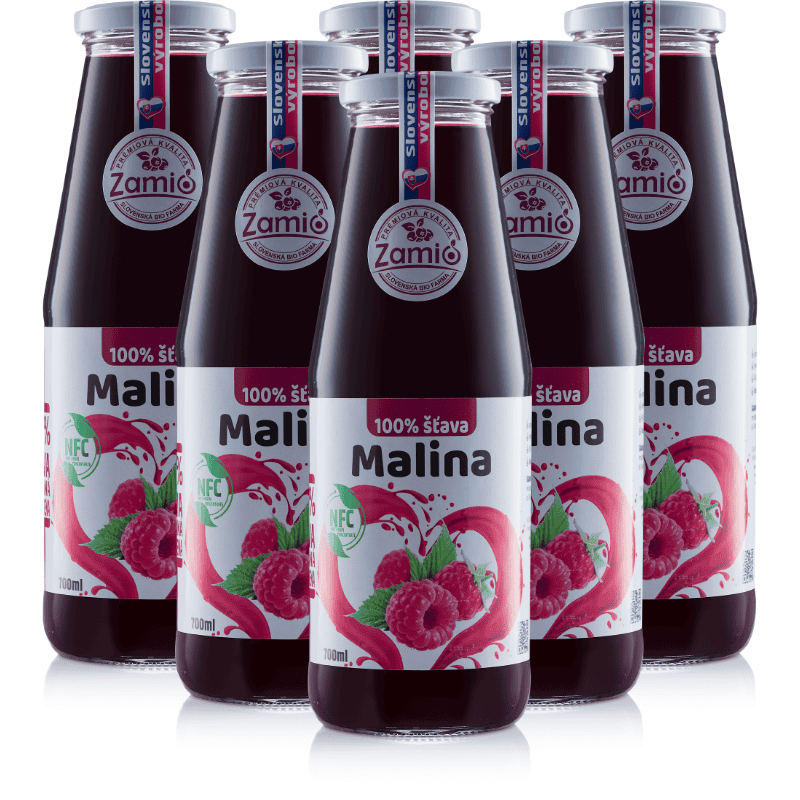 Detox Max kúra: Malina 100% šťava 700ml x 6ks | ZAMIO