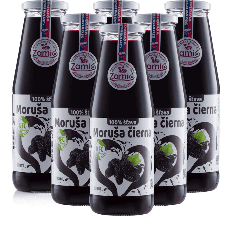 Detox Max kúra: Moruša čierna 100% šťava 700ml x 6ks | ZAMIO