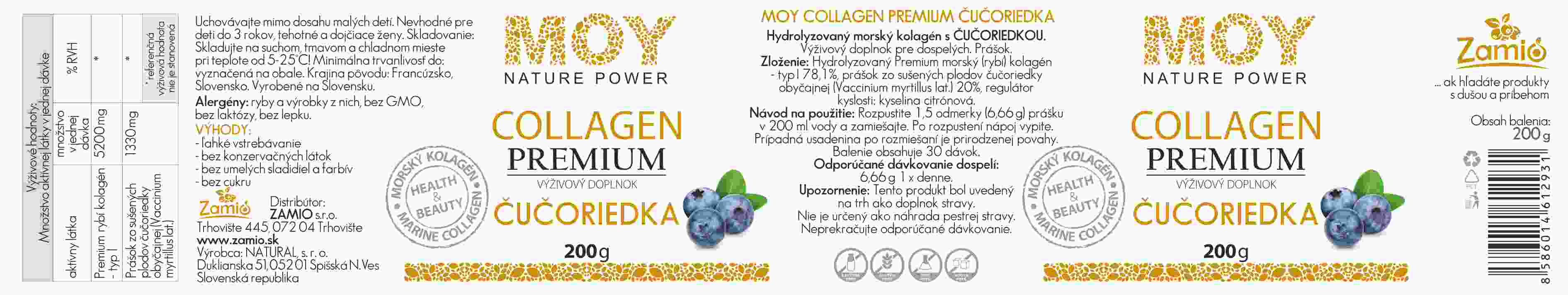Ukážka textúry a jemnej rozpustnosti práškovej formy kolagénu.
