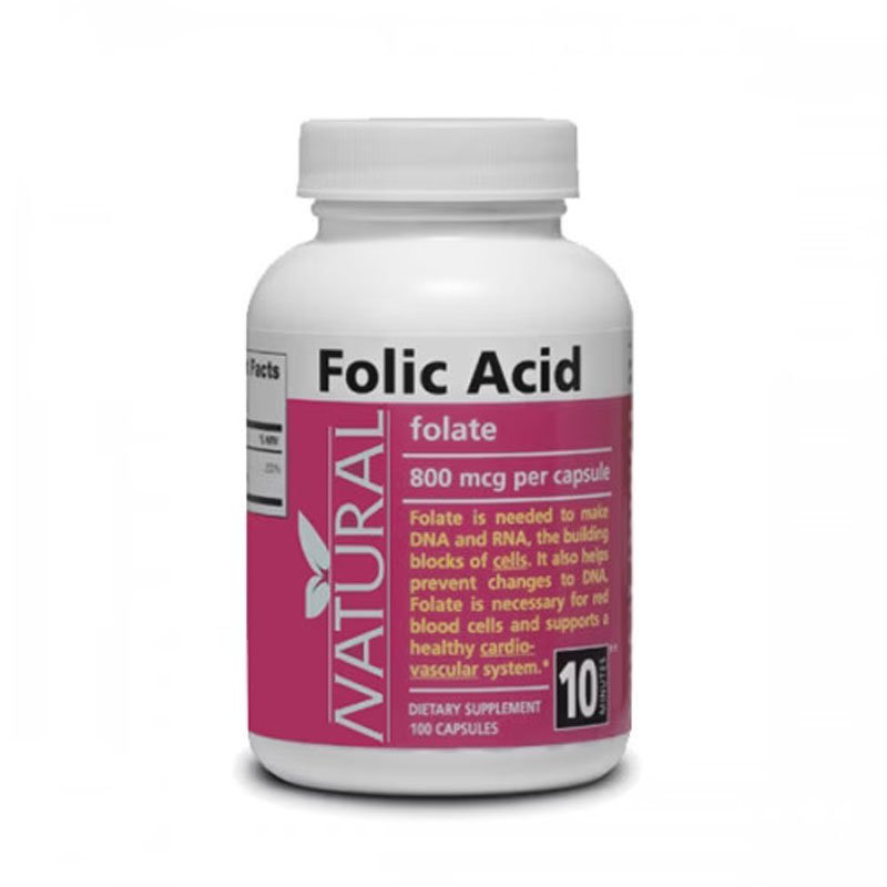 Vitamín B9 - Kyselina listová - 800 mcg - 100 kapsúl