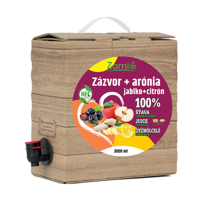 Zamio 100% šťava Zázvor Bio Arónia Citrón Jablko 3L