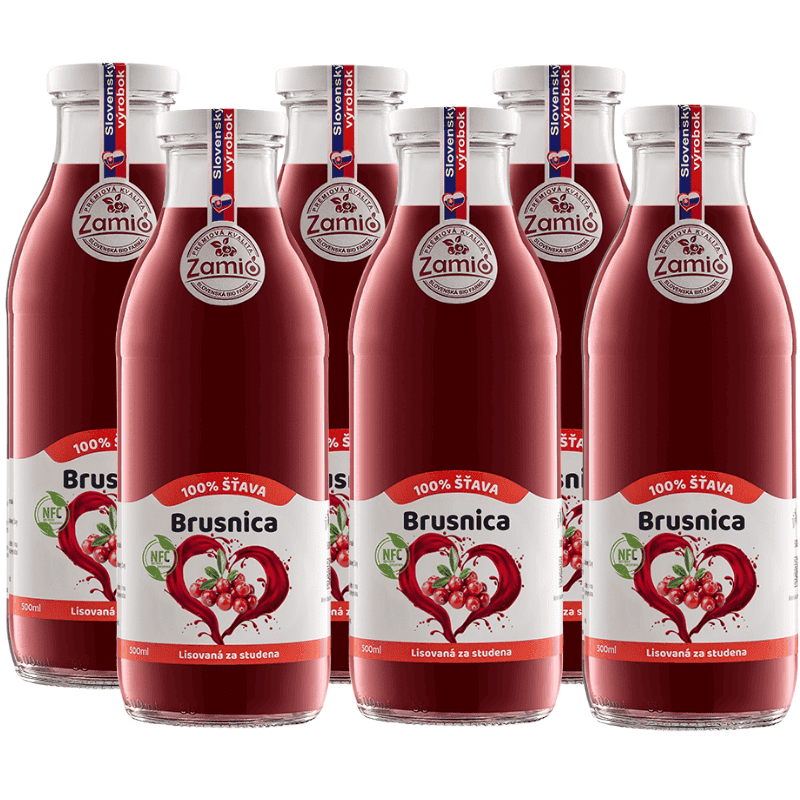Detox kúra Brusnica šťava 500ml x 6ks ZAMIO