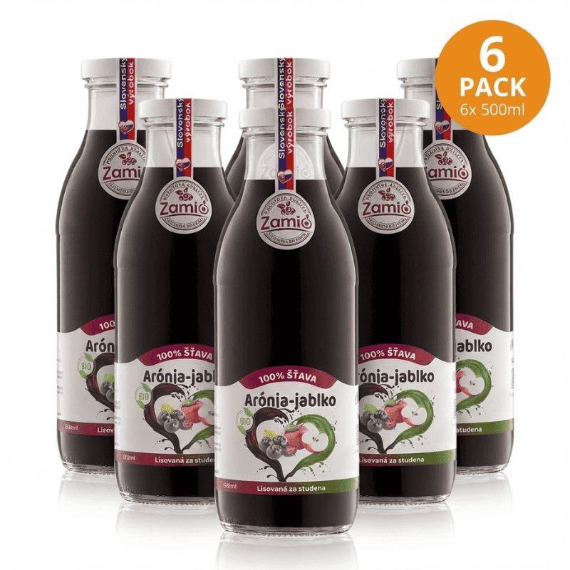 Detox kúra: BIO Arónia & Jablko 100% šťava 500ml x 6ks | ZAMIO