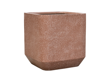 58369 obal baq terrazo rounded cube hneda prumer 55 cm