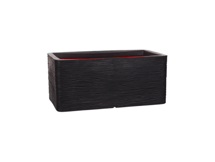 Obal Capi Nature Rib NL - Planter Rectangle Black, průměr 39 cm