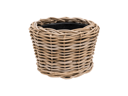 Obal Drypot Obal Rattan - Round grey, průměr 27 cm