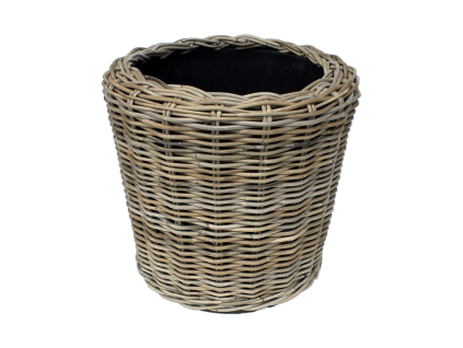 Obal Drypot Obal Rattan - Round grey, průměr 39 cm