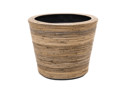 Obal Drypot Rattan Stripe - Round , průměr 53 cm