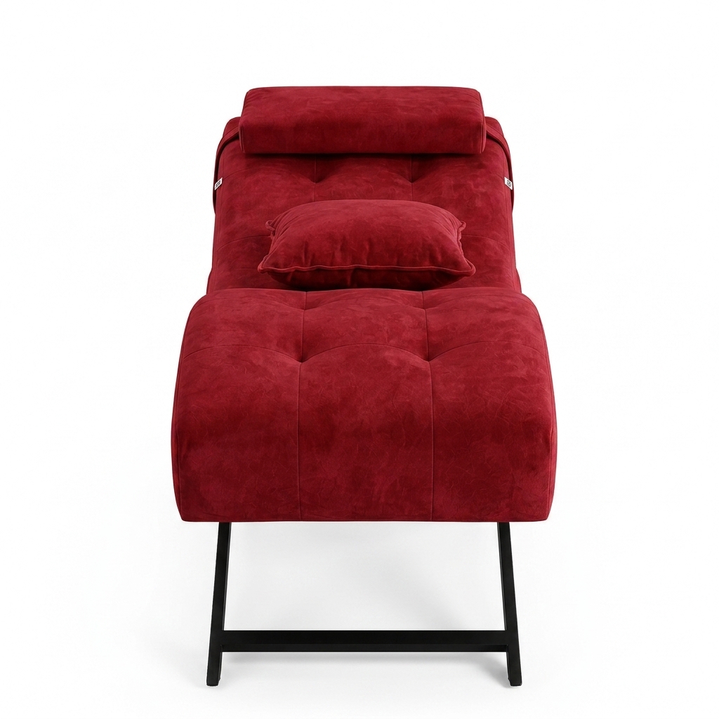Kosmetické lehátko Cozzi STD-R Memory Foam – bordó velur, černý rám – fotografie 6