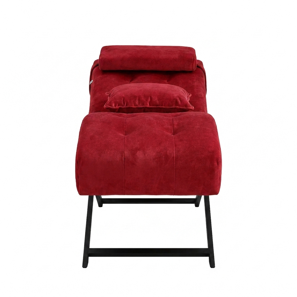 Kosmetické lehátko Cozzi STD-R Memory Foam – bordó velur, černý rám – fotografie 8