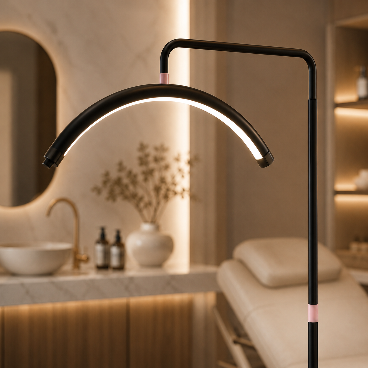 Kosmetická stojací LED lampa Moon Pro – černá – konstrukce