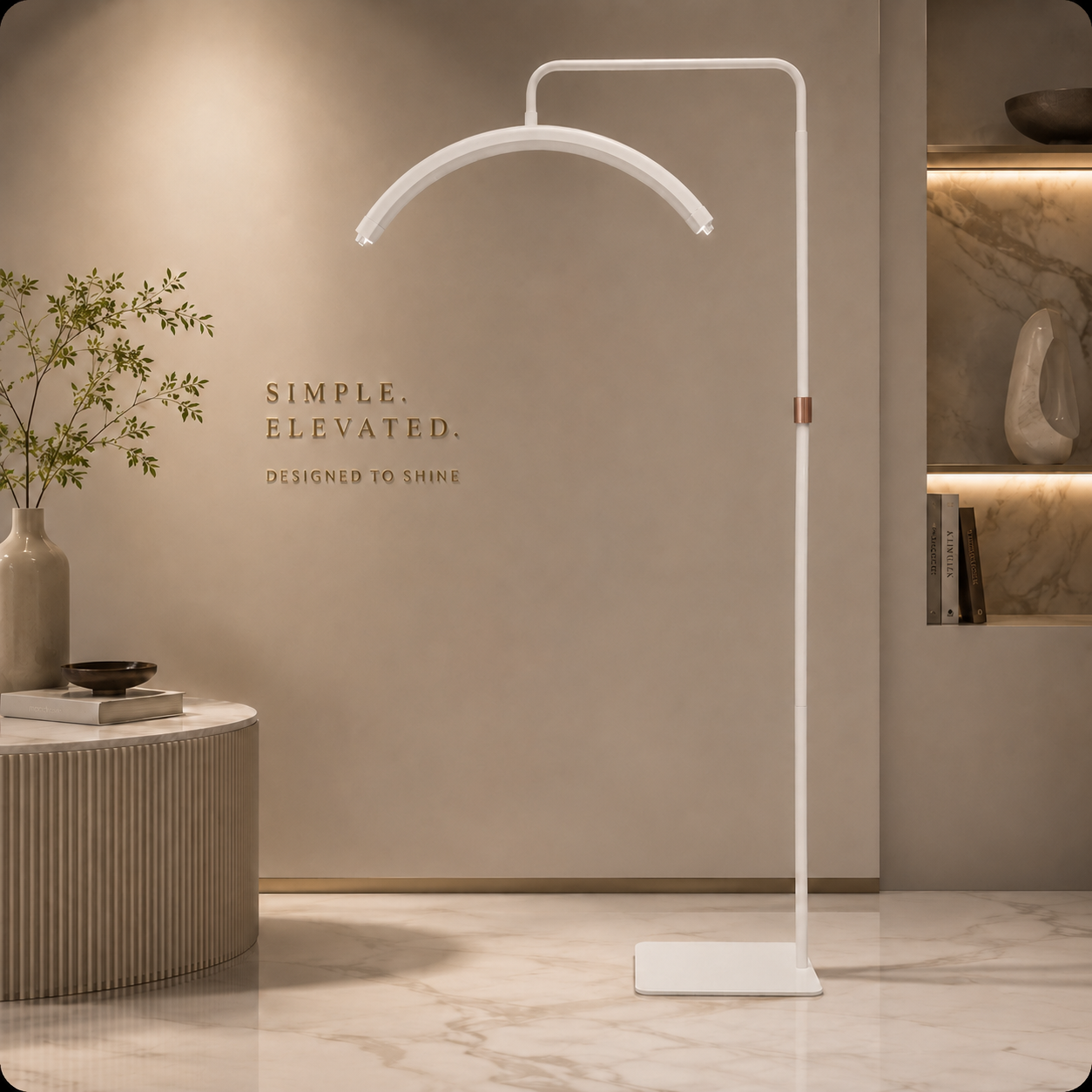 Kosmetická stojací LED lampa Moon Pro – bílá – konstrukce