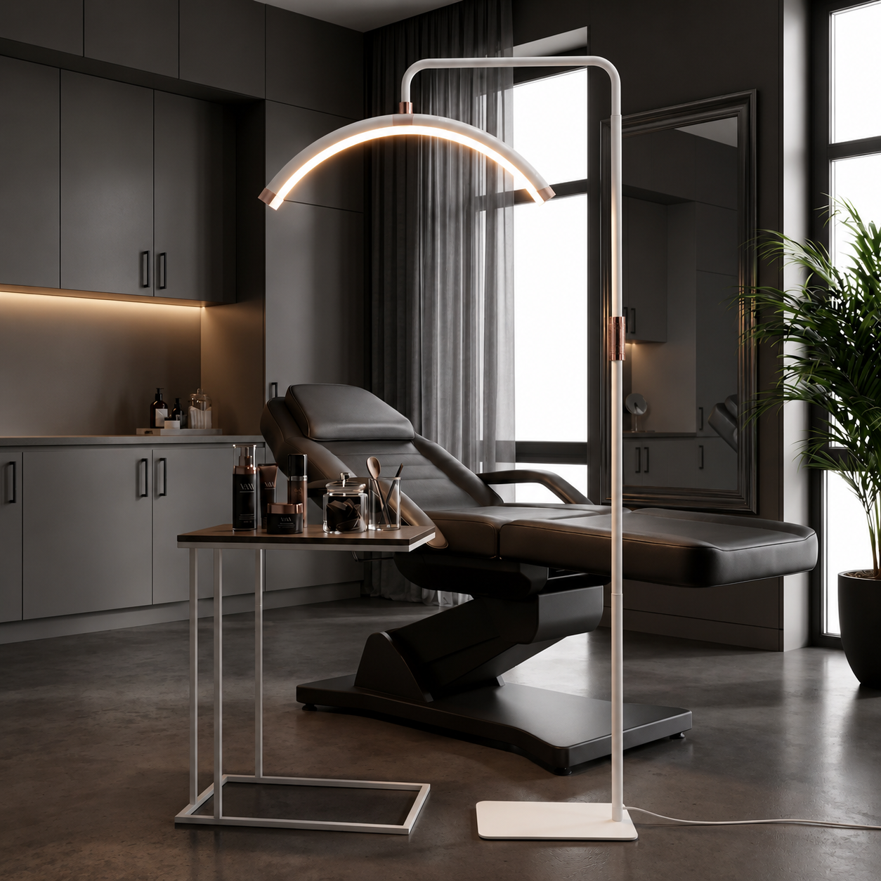 Kosmetická stojací LED lampa Moon Pro – bílá – detail