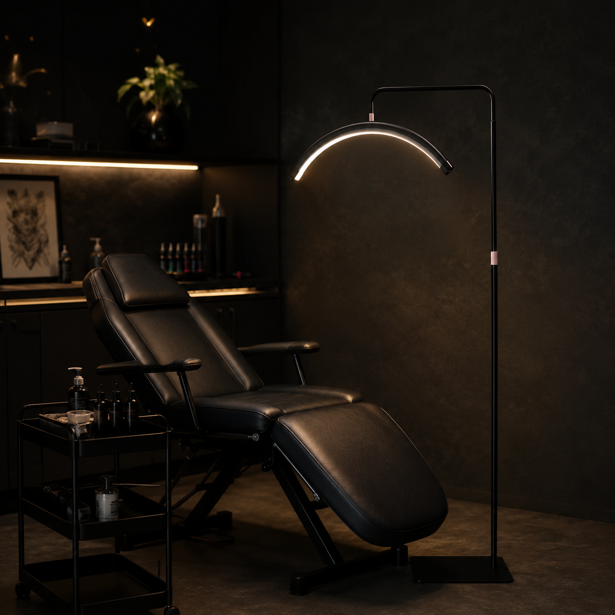 Kosmetická stojací LED lampa Moon Pro MAX – černá – konstrukce