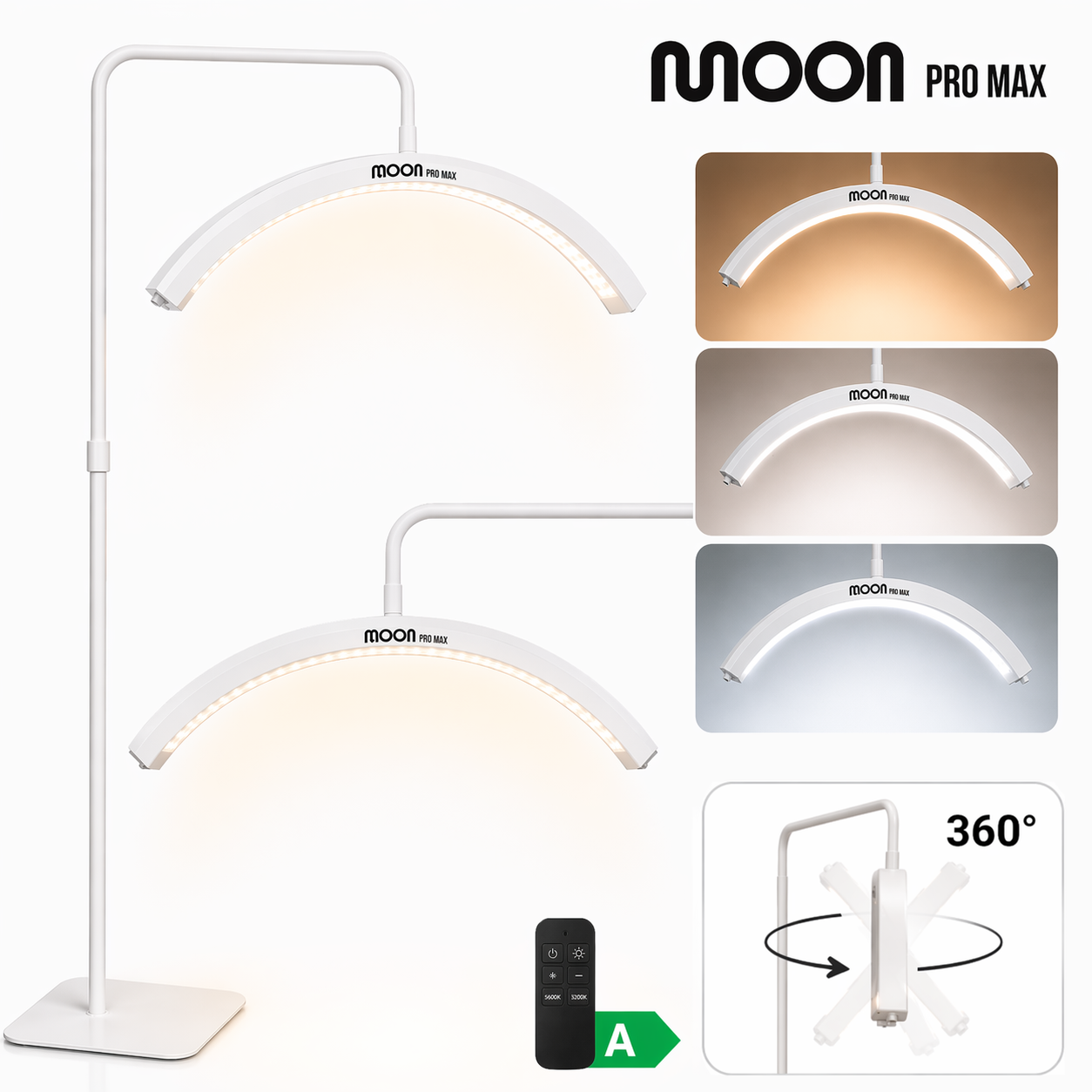 Kosmetická stojací LED lampa Moon Pro MAX – bílá