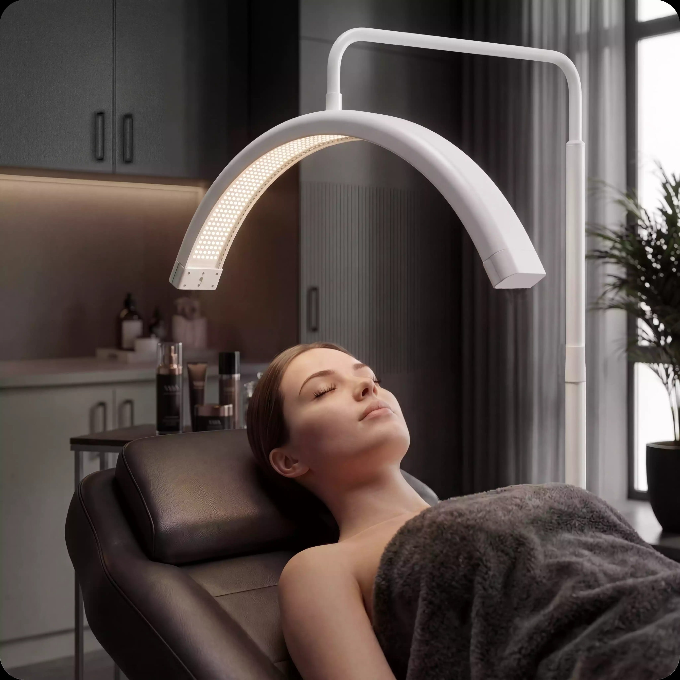 Kosmetická stojací LED lampa Moon Pro MAX – bílá – nastavení světla