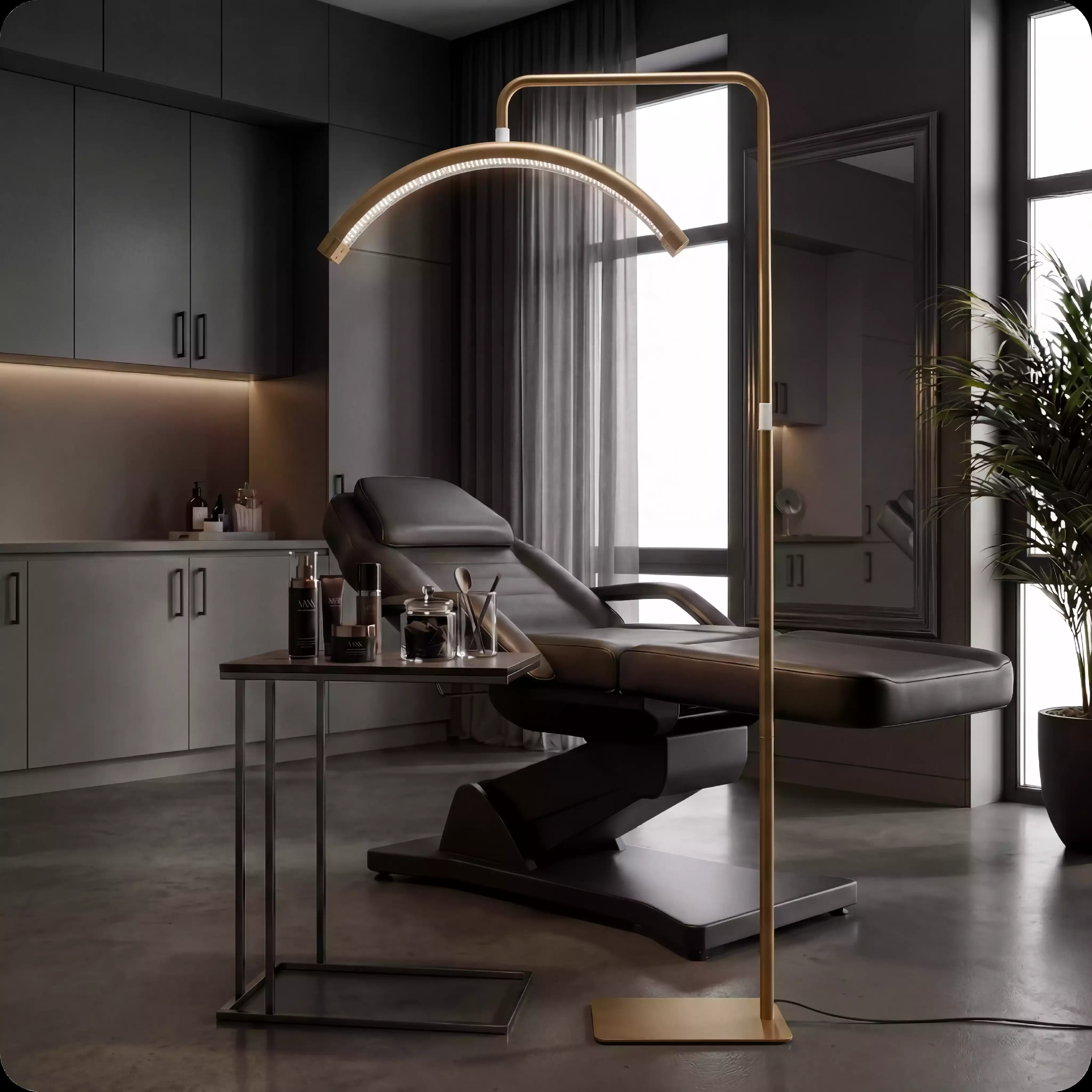 Kosmetická stojací LED lampa Moon Pro MAX – zlatá – detail