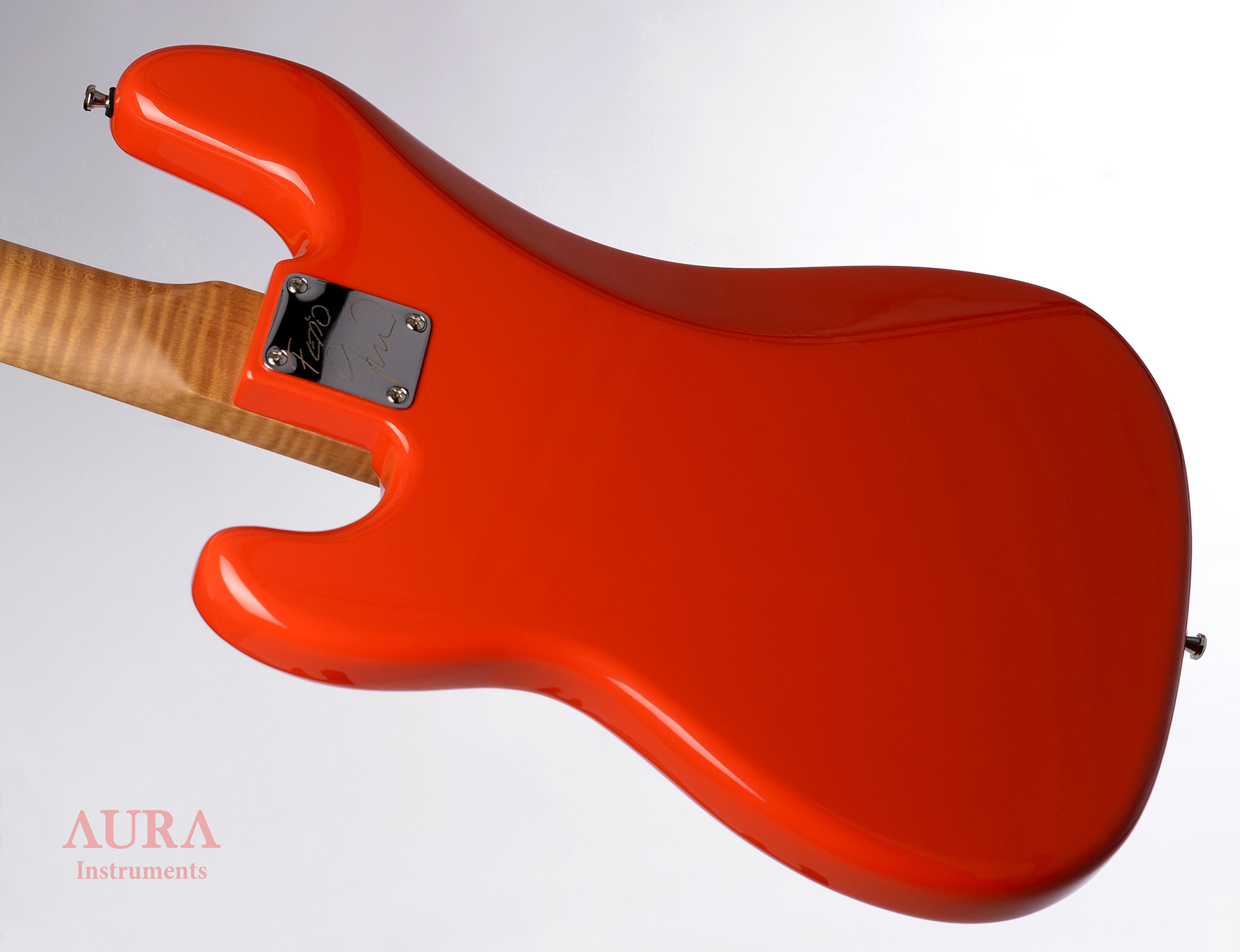 Bassguitar Aura Precision Bass Red Fiesta detail 6