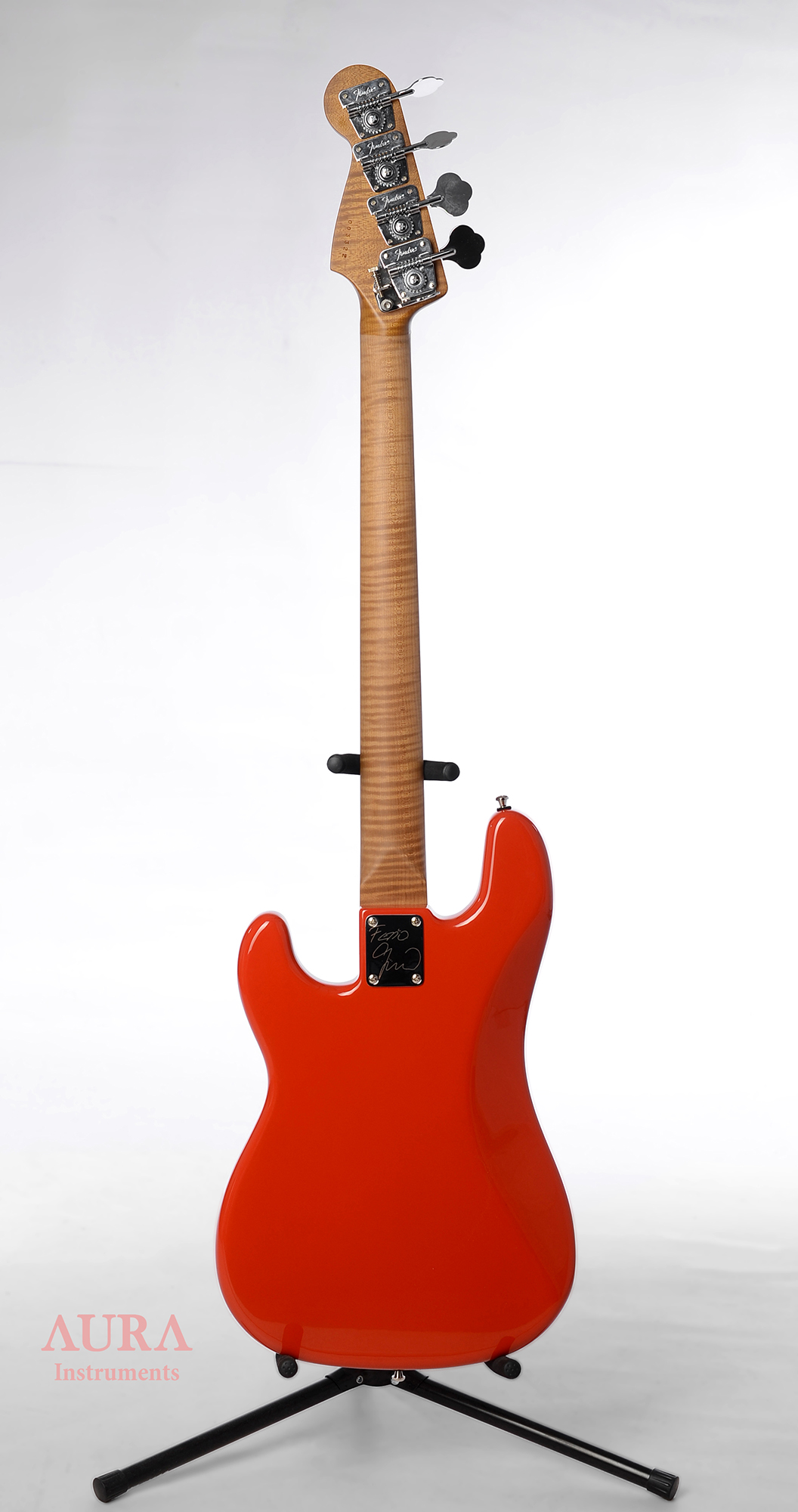 Bassguitar Aura Precision Bass Red Fiesta detail 1