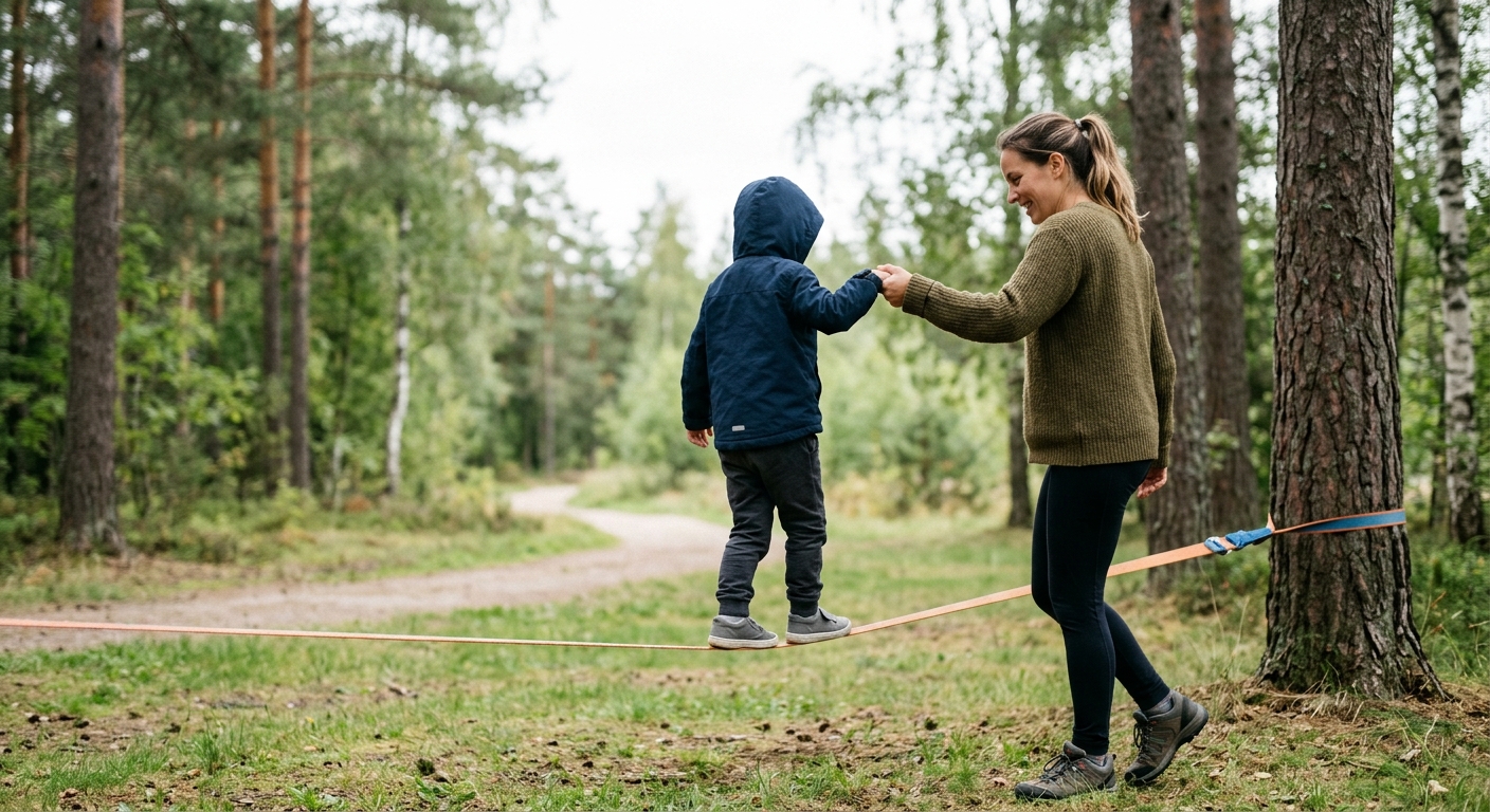 Dítě na slackline