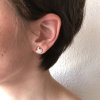 Stříbrné náušnice srdce s křídlem s rosé zlacením