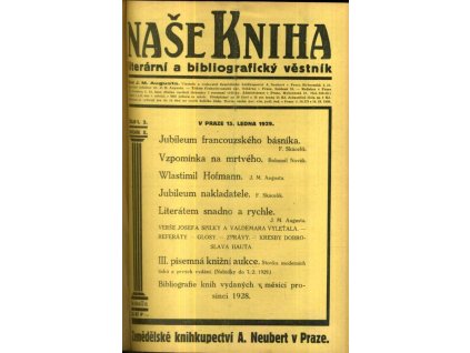 Naše kniha - Literární a bibliografický věstník, ročník X., 1929