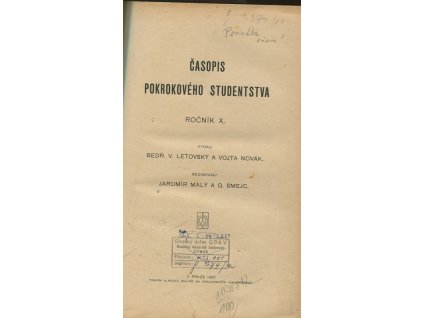 Časopis pokrokového studentstva 1907 roč. X., kol., 1907