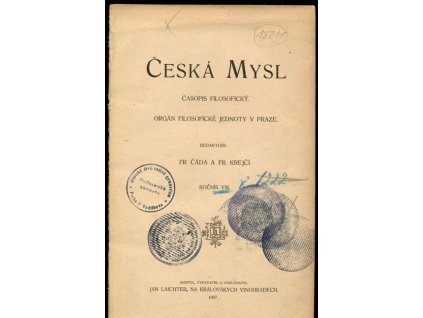 Česká mysl - časopis filosofický, ročník VIII., 1907, Fr. Čáda (red.), 1907