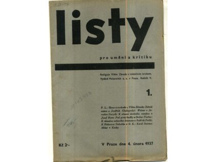 Listy pro umění a kritiku, ročník V., 1937